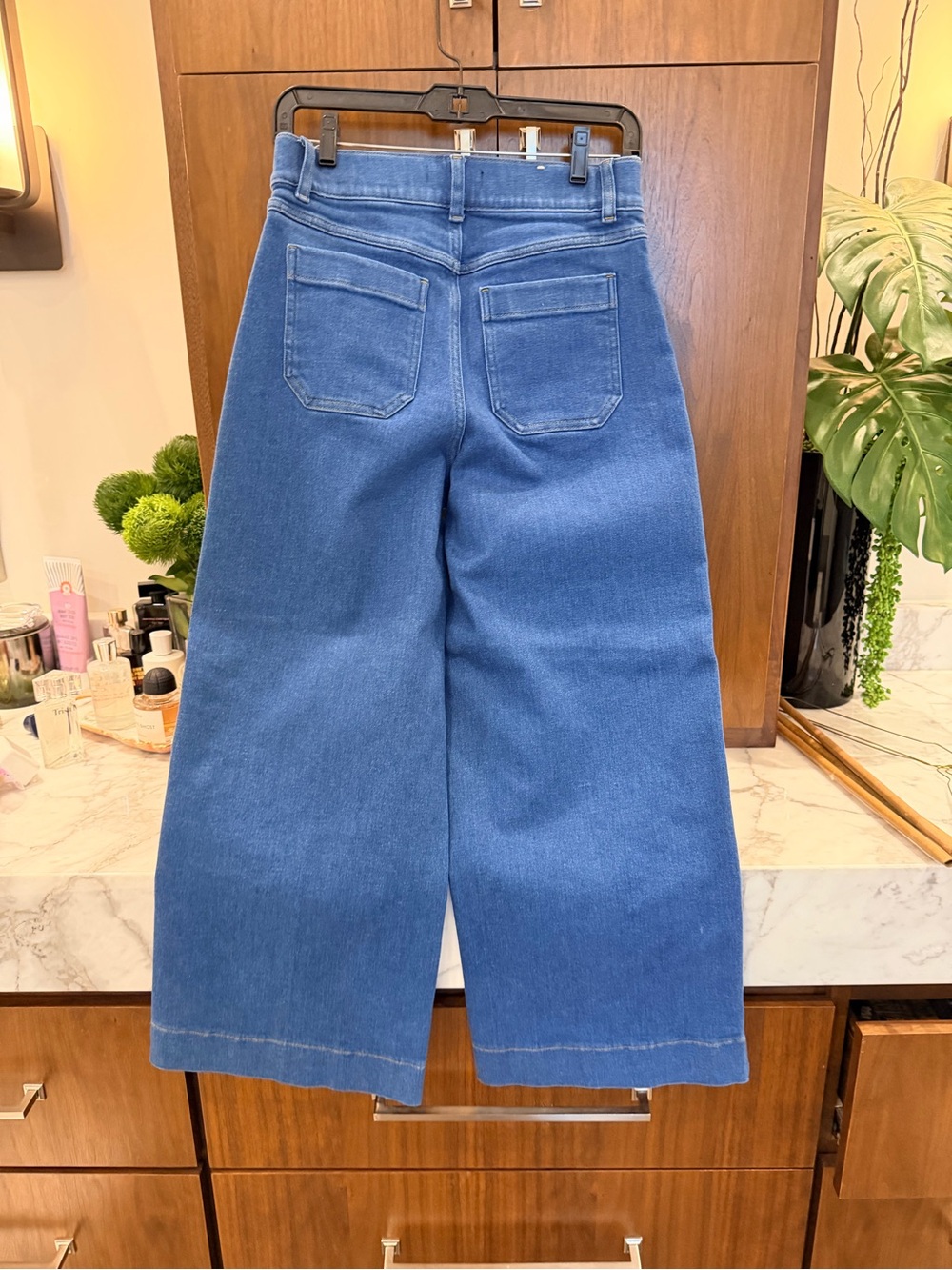 SPANX Wide-Leg High-Rise Jeans in Classic Blue - Picture 3 of 4